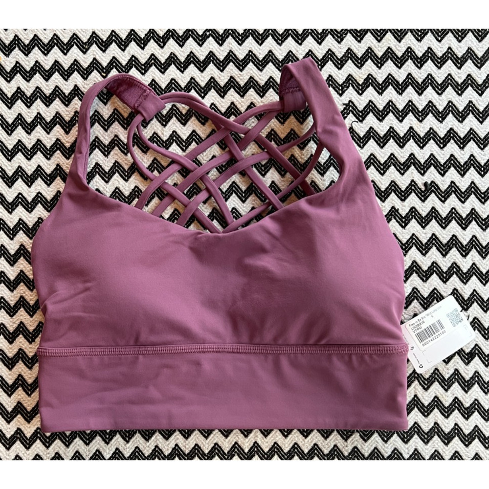Lululemon Free to Be Longline Bra Wild Light Support A/B Cup Vintage Plum Sz 6